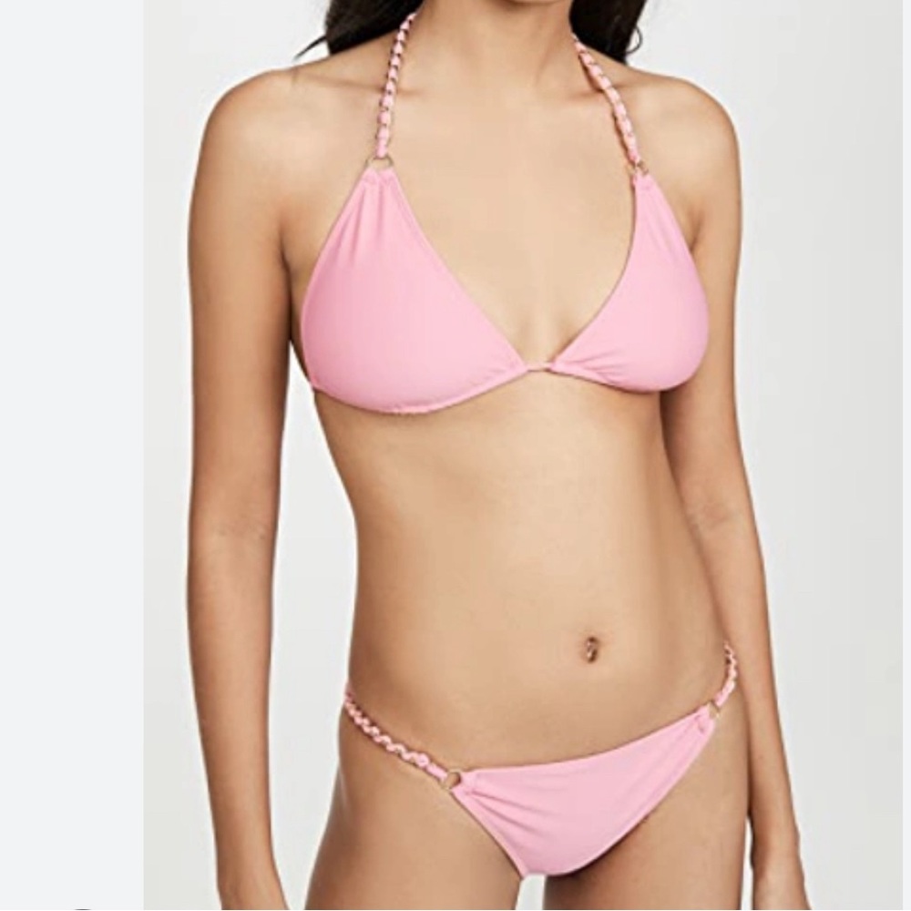 Jonathan Simkhai Chain-detail Triangle Bikini Top In Cherry ...